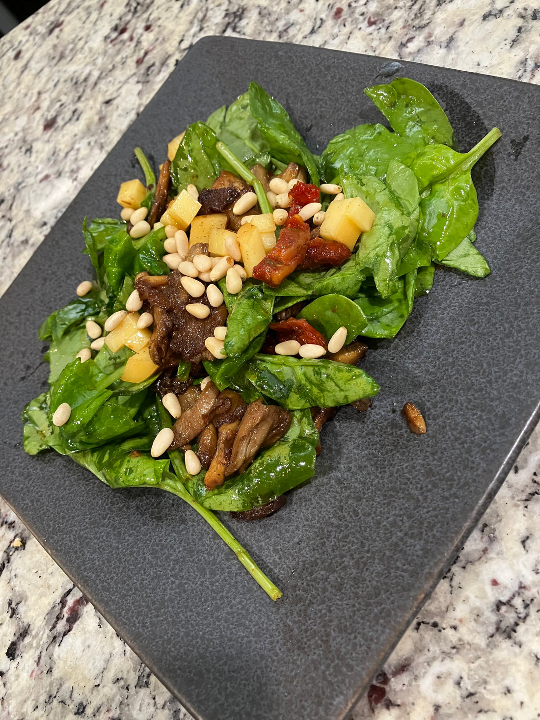 Oyster Mushroom Salad with Smoky Cheese