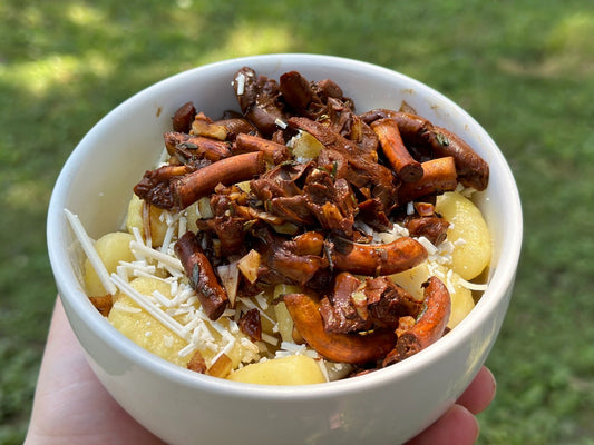 Herbed Chestnut Mushrooms with Gnocchi
