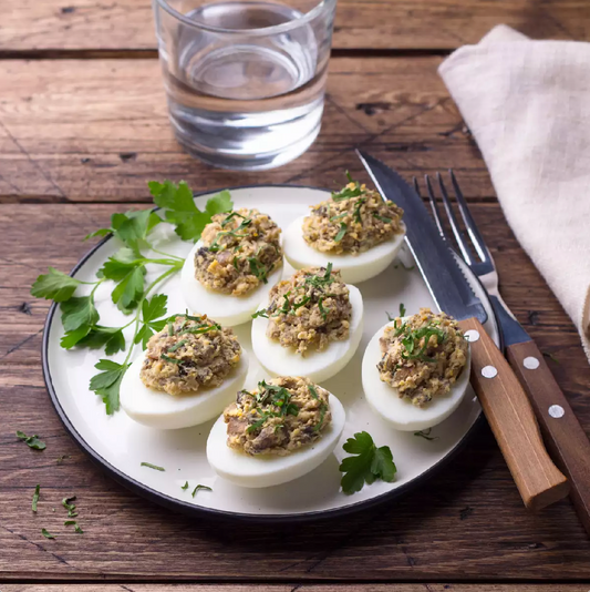 Deviled Eggs with Mushrooms