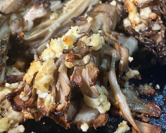 Feta Rubbed Maitake Mushrooms
